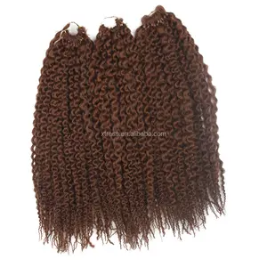 16 "3 шт./упак. синтетические плетеные волосы, предварительно закрученные тонкие Сенегальские крученые коричневые вязаные крючком косы