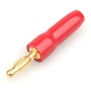 4mm 3mm 2mm gold copper banana plug connector with Soft Plastic Cover