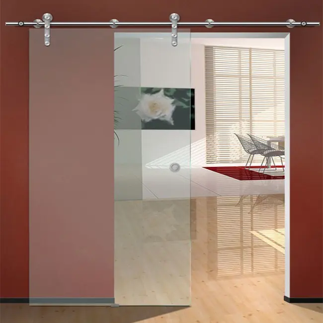 High quality bullet proof hanging sliding barn glass door indoor