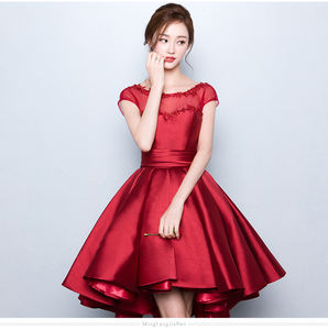 Vendita calda reale a buon mercato alto basso personalizzato Plus Size sera festa <span class=keywords><strong>da</strong></span> ballo manica rosa <span class=keywords><strong>abiti</strong></span> <span class=keywords><strong>da</strong></span> <span class=keywords><strong>damigella</strong></span> d'onore MBLA366 - Product Image 4