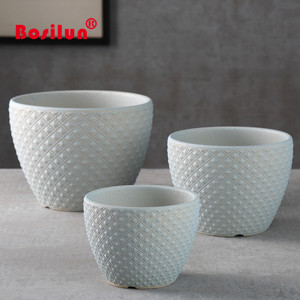 Al por <span class=keywords><strong>mayor</strong></span> punto en relieve diseño esmaltado <span class=keywords><strong>gres</strong></span> jardín maceta de cerámica - Product Image 3