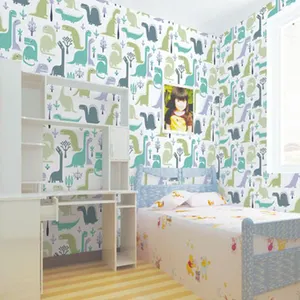 Grappige dinosaurus stripfiguren wallpapers zuinig voor kinderkamer