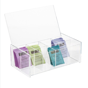 8 compartimento de caja de té organizador caja de almacenamiento de acrílico personalizada bolsa de té titular de - Product Image 1