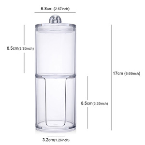 Clear round acrylic <strong>cotton</strong> pads dispenser good quality swab <strong>cotton</strong> <strong>wool</strong> wholesale holder <strong>container</strong> - Product Image 4