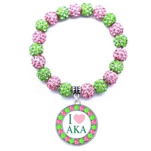 Hermosas Pulseras Elásticas Hechas a Mano con Cuentas de Cristal, Dijes Griegos Delta <span class=keywords><strong>ZETA</strong></span> SIGMA, Joyería para Mujer, Regalo - Product Image 4