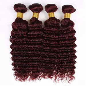 Burgundy Sóng Sâu Brazil Trinh Tóc <span class=keywords><strong>Weave</strong></span> Với 13*4 Ren Phía Trước Đóng Cửa # 99J Rượu Vang Đỏ Sâu Xoăn - Product Image 6