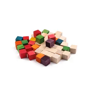 2018 Best Selling Children DIY Natural Color Wooden Cubes and Blocks