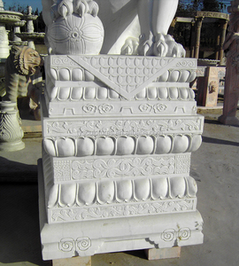 Estatua china tradicional <span class=keywords><strong>para</strong></span> exteriores, tamaño real, escultura <span class=keywords><strong>de</strong></span> mármol blanco, León, mármol, foo, perro - Product Image 4