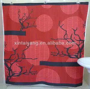 Poliéster Red tecido apagão walmart cortinas de chuveiro sala de estar cortinas