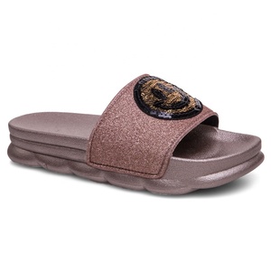 Dell'unità di elaborazione slipper donna paillettes beach personalizzata della piattaforma di estate scivolo sandalo, donne piatto scintillio scivolo sandalo pianura <span class=keywords><strong>calzature</strong></span> - Product Image 3