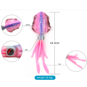 Esca Artificiale di Alta Qualità OEM, Polpo Bionico Luminoso 14,3cm 16,6g, Esca Morbida UV per Pesca - Product Image 2