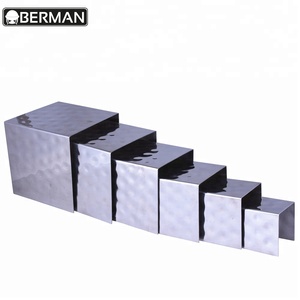Cafetería equipo martillado punto <span class=keywords><strong>libre</strong></span> de pie pantalla rack pastel postre elevación moderno <span class=keywords><strong>buffet</strong></span> soporte de acero inoxidable - Product Image 2