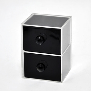 Mini coffre à bijoux en plastique noir pour le rangement - Product Image 3