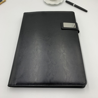 Carpeta Portafolio de Negocios de Cuero PU A4 en Existencia, Funda para Archivos de Conferencias, Organizador, Agenda, Clip, Bloc de Notas, Banco de Energía