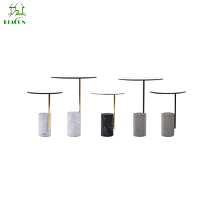 Mesa de centro de latón con pata de metal, decoración nórdica para el hogar, diseño moderno y simple, estilo moderno, mable/cerámica superior - Product Image 2