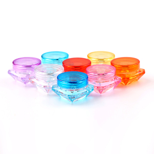 5 gramme échantillon gratuit diamant forme acrylique conteneurs pot violet et rose pot de crème pour <span class=keywords><strong>la</strong></span> peau crème hydratant - Product Image 3