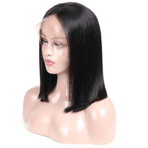 Parrucca a Bob corta dritta brasiliana Pre-pizzicata <span class=keywords><strong>capelli</strong></span> Remy con <span class=keywords><strong>capelli</strong></span> trasparenti in pizzo frontale fatti di <span class=keywords><strong>capelli</strong></span> umani - Product Image 5