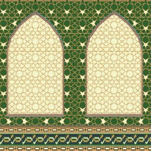 高品質ブルーマスジッドカーペットロール、カット＆ループパイル、家庭用、礼拝用、モスク用 - Product Image 1