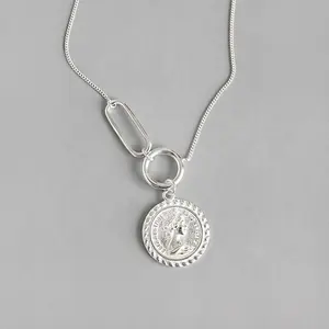 Vintage Coin Pendant 925 sterling silver necklace
