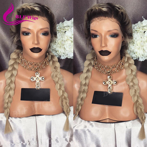 Per Ombre frassino biondo Remy brasiliano senza colla pieno frontale capelli umani <span class=keywords><strong>parrucca</strong></span> HD capelli lisci scatola trasparente treccia <span class=keywords><strong>parrucca</strong></span> di alta qualità - Product Image 2