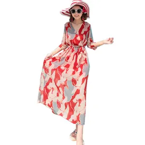 Pantai Gaun Gadis Pantai Bohemian Rok Panjang Gaun Sifon Thailand Peri Chic Super Fairy Slim