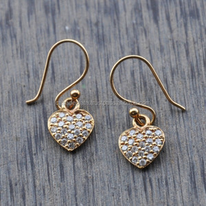 Genuine 925 Sterling Silver Handmade Cocktail <b>Earrings</b> Cubic Zirconia Faceted Classic Rhodium Designer Jewelry Weddings Gift - Product Image 2