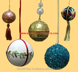 Ball Shape Handmade Christmas Hanging Ornament - Product Image 1