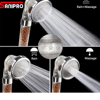 Pommeau de douche à main à filtre ionique à économie d'eau Sanipro 3 modes avec boules minérales ioniques pour le bain et la relaxation