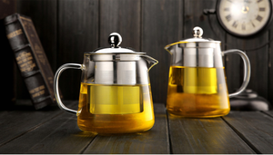 Théière résistante à la chaleur avec couvercle en acier inoxydable, verre borosilicate cafetière - Product Image 2