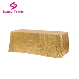 Emas Mewah Kemewahan Payet Taplak Meja Glitter Payet Rectangle Table Cloth