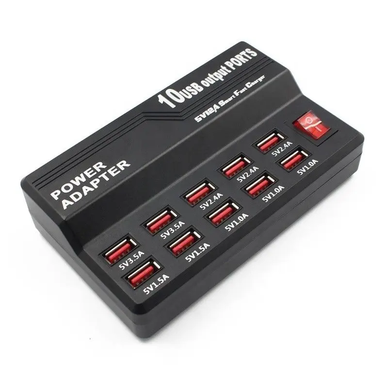 USB charger 60W 5V/12A 10 Port Family-Sized charging station 10 ports smart USB rapid charger for mobile phone/ipad/ipod/laptop