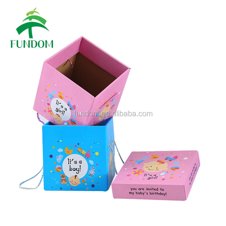 2017 Độc Đáo Dễ Thương Khá New Born Baby Girl Shower Gift Đóng Gói Hộp Quà Màu Hồng Cho Bán Buôn