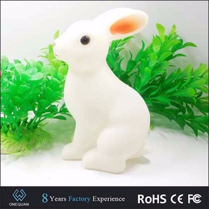 Hot producto Eco-friendly luz <span class=keywords><strong>de</strong></span> noche <span class=keywords><strong>de</strong></span> PVC para niños conejo 3D lámpara - Product Image 3