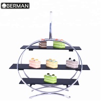 Jingyubao — plateaux de service en acier inoxydable, buffet de beauté, plateaux à dessert, présentoir à gâteaux, à thé haut de l'après-midi, 3 niveaux