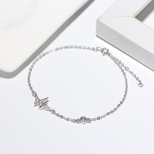 RINNTIN SB51 सरल स्टर्लिंग चांदी के कंगन महिलाओं के लिए तितली कंगन अनुकूलित गहने - Product Image 4