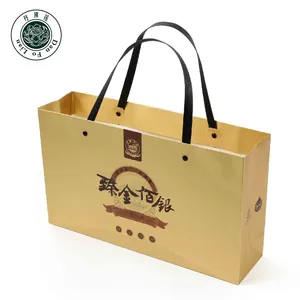 Decorative handmade paper boutique style gift bags custom print handmade hard paper bag with handle