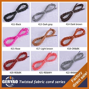 <span class=keywords><strong>Cable</strong></span> <span class=keywords><strong>Textil</strong></span> Trenzado de Par Trenzado Rojo y Negro para Lámpara Colgante, <span class=keywords><strong>Cable</strong></span> Cubierto de Tela de Algodón para Lámpara de Techo - Product Image 3
