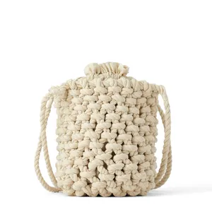 Angedanlia popular in INS recycled cotton rope string hand bag crochet woven shoulder bag