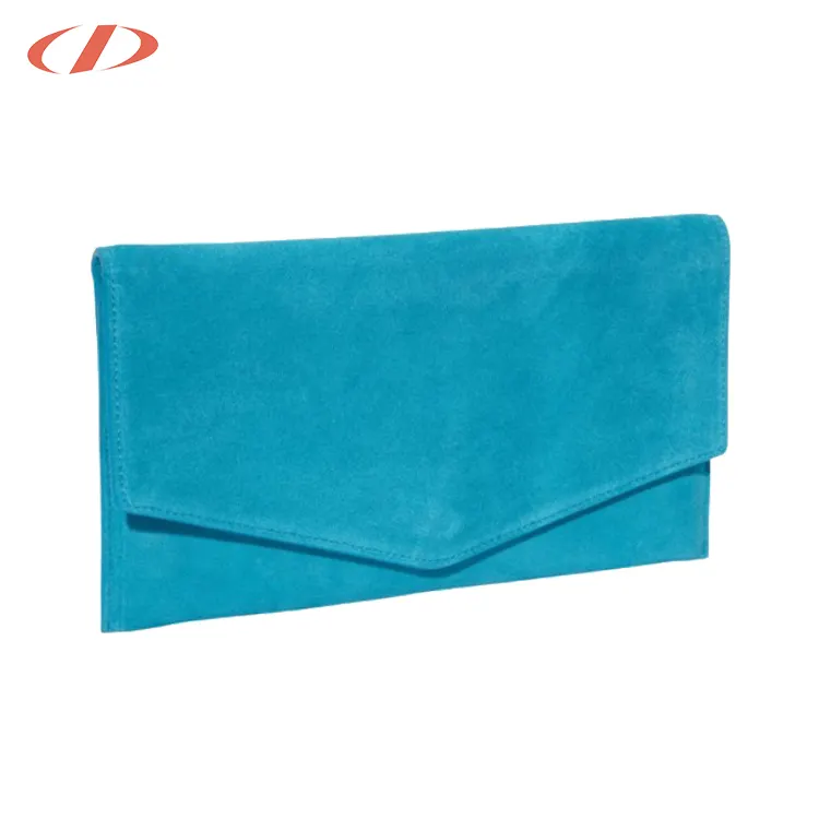 Blue suede bag envelope designer woman clutch bags made in china wholesale leather ladies evening clutch bag