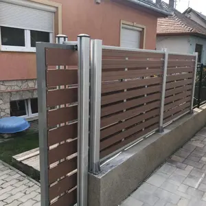 New design wpc coextrusion garden fence with electric driveway gate electronic sliding door