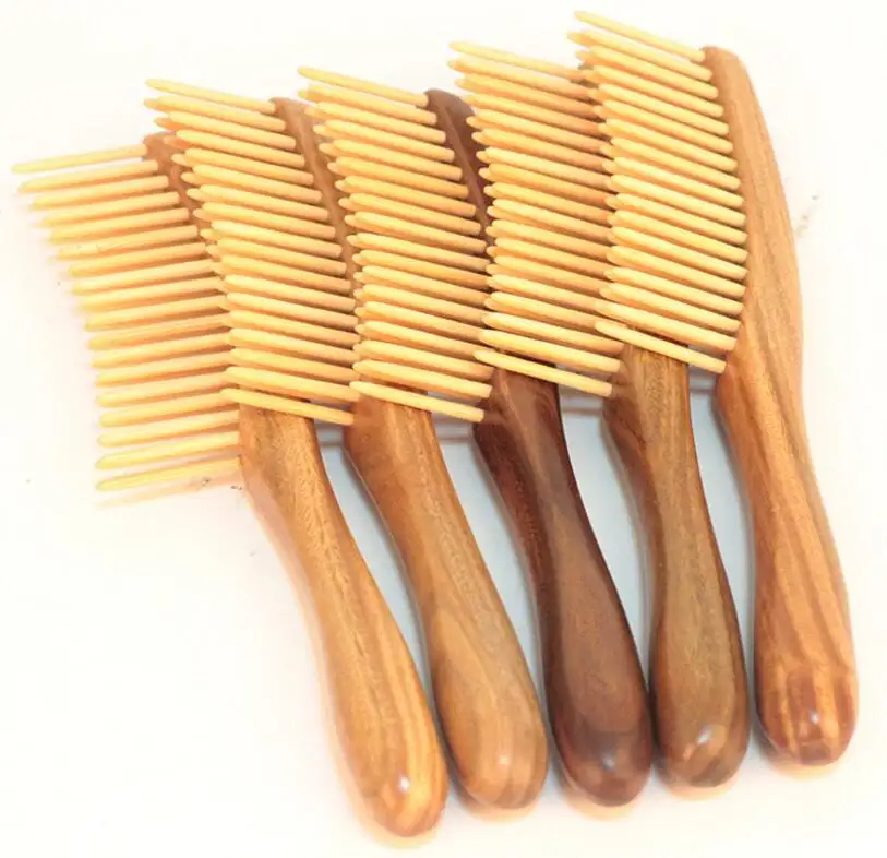 Sandalwood Double Row Comb Head Brush Handmade Natural Curly Hair Hairstyle wooden hair comb