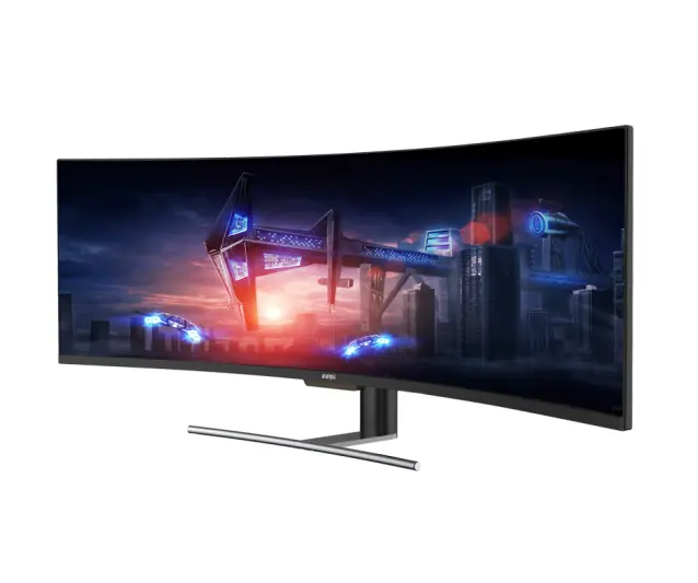 49 Zoll gebogener Monitor 1800R 4K Auflösung 1ms Ultra Wide Gaming Monitor mit PIP/PBP HDR AMD Freesync