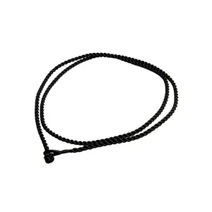 N1102563 Wholesale Factory Chinese Symbol Hand Knotted Black Silk Braided Cord Choker Necklace For European Bead Charm