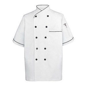 Manteau de <span class=keywords><strong>cuisine</strong></span> à manches courtes, uniforme de chef français de <span class=keywords><strong>cuisine</strong></span>, couleurs vente <span class=keywords><strong>en</strong></span> gros - Product Image 4