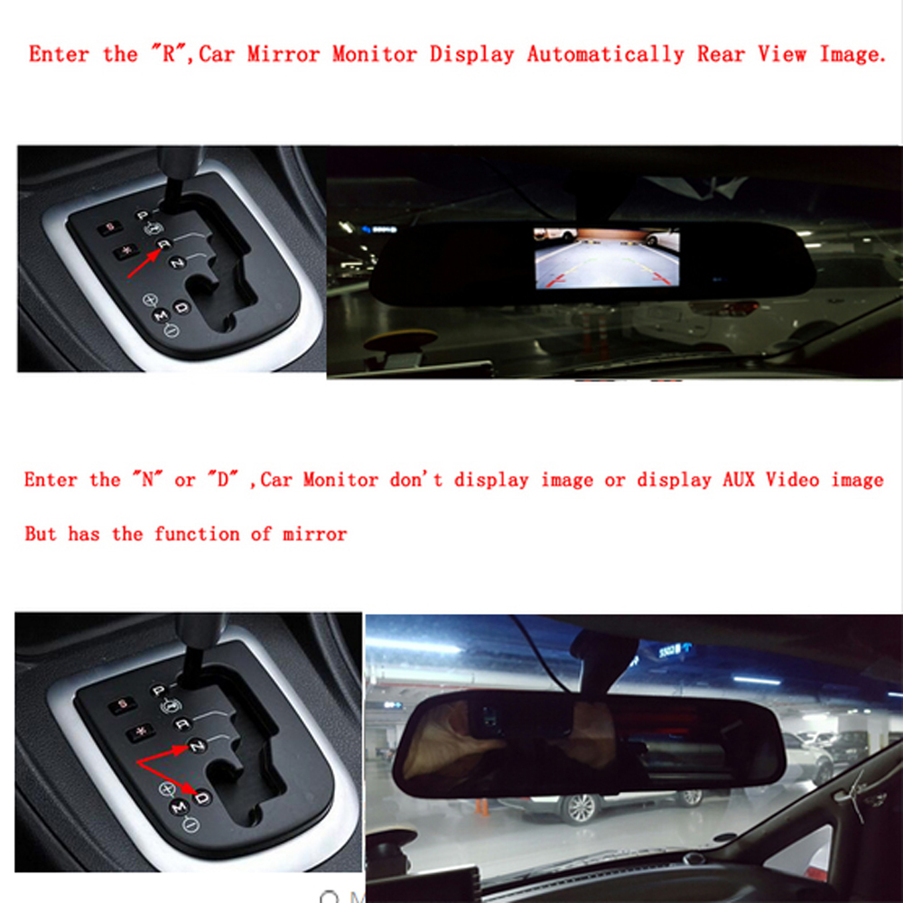 IPoster Wireless Backup Camera Kit – 4.3" Mirror Monitor, Night Vision, Universal Fit
