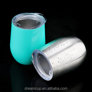 Taza de café de viaje con logotipo personalizado, 350ml, en forma de huevo, al vacío, vasos de vino de acero inoxidable, taza de cerveza, vaso de vino de 12oz - Product Image 1