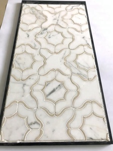 Commercio all'ingrosso Irregolare a getto d'acqua di taglio di piastrelle di <span class=keywords><strong>mosaico</strong></span> di marmo di nuovo disegno - Product Image 6