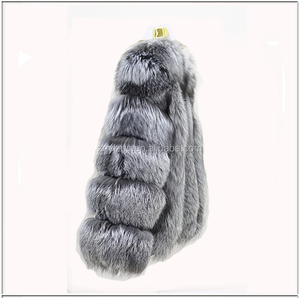 Manteau en fourrure de fourrure en argent véritable / Veste en fourreau en argent naturel de style russe - Product Image 6