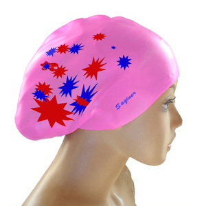 100% silikon Wasserdicht Schwimmen Mütze Hut für Frauen lange haar - Product Image 2