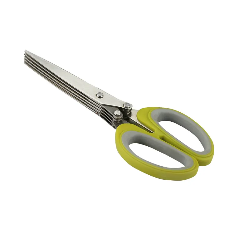 Multipurpose Cutting Shears with 5 Stainless Steel Blades cutter chopper for herbs kitchen gadget with clean Comb
